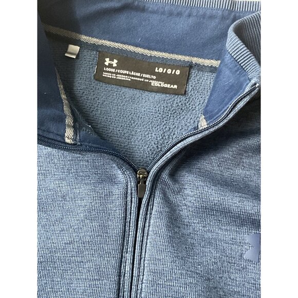 Under Armour Mens Loose Fit 1/4 Zip Sweater Blue Size L Fleece - Picture 5 of 8